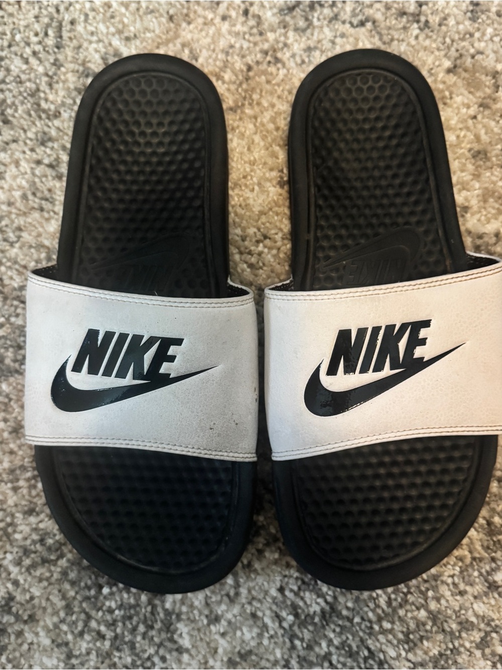 Nike Black and White Kids' Slide Sandals with Logo